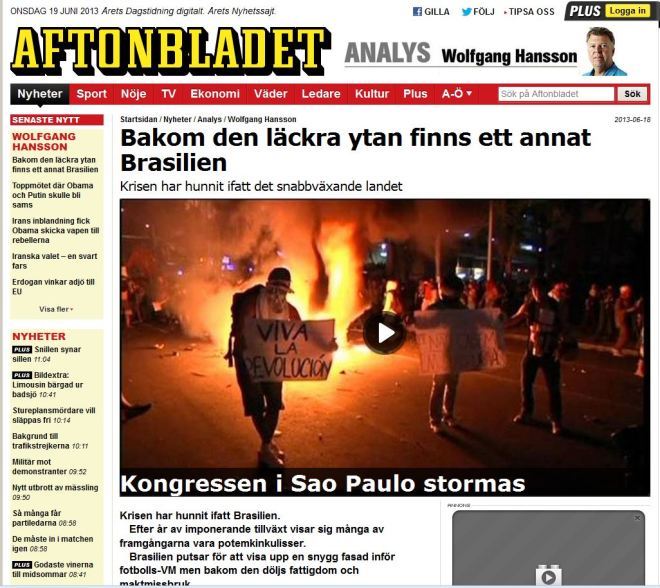 Por debaixo da superfície saborosa, aparece um outro Brasil Aftonbladet, Suécia