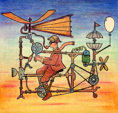 Reinventando o avião by Glen Baxter, desenhista inglês