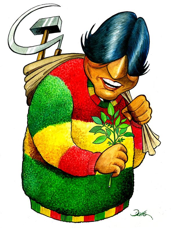 Evo Morales by Darío Castillejos, desenhista mexicano