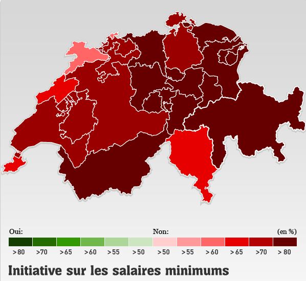 Voto sobre o salário mínimo Resultado de cada cantão