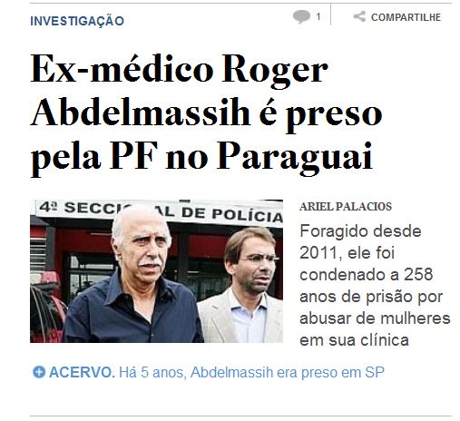 O jornal O Estado de São Paulo já lhe aboliu a formação.