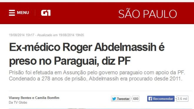 O jornal G1 já lhe aboliu a formação.