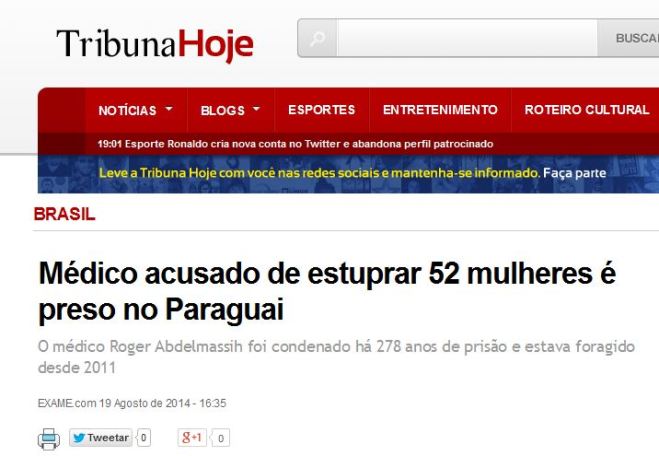 Para o jornal Tribuna Hoje, ele ainda é médico