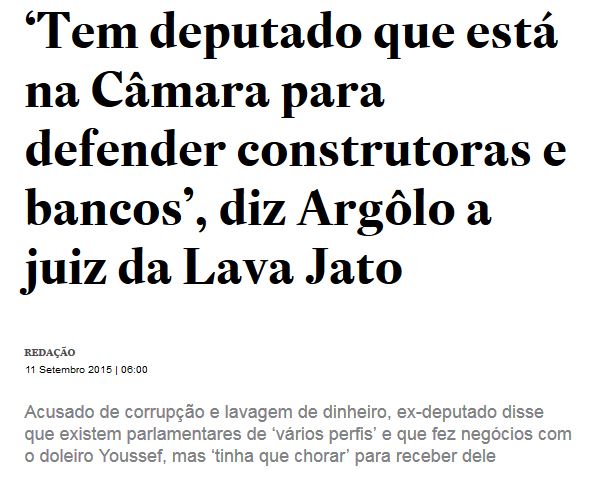 Chamada do Estadão, 11 set° 2015