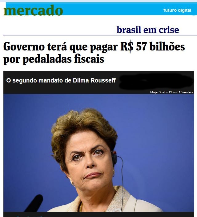 Chamada da Folha de São Paulo, 4 nov° 2015