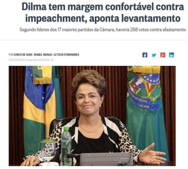 Chamada de O Globo, 4 dez° 2015