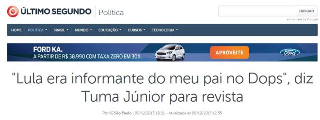 Chamada de Último Segundo, 8 dez° 2013