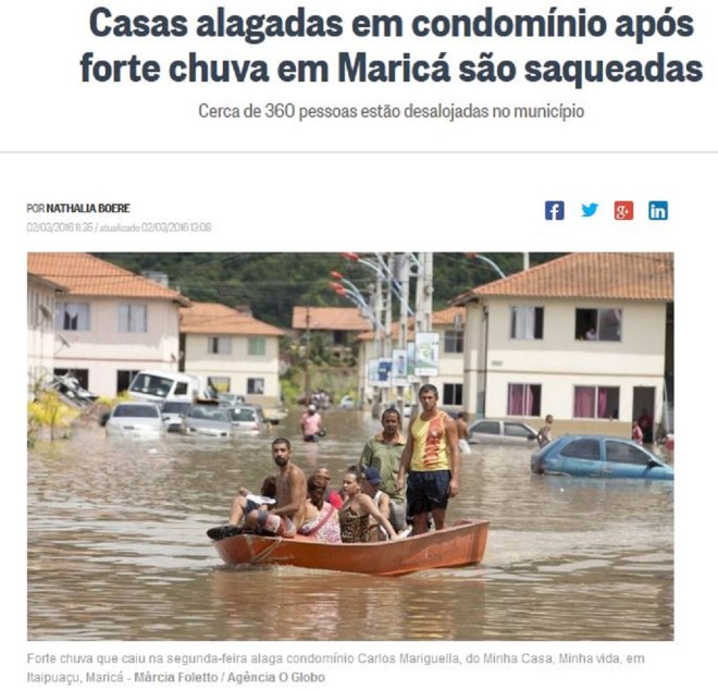 Chamada do jornal O Globo, 2 mar 2016