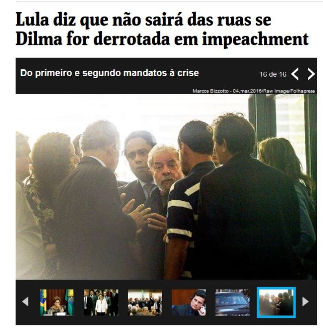 Chamada da Folha de São Paulo, 14 abr 2016