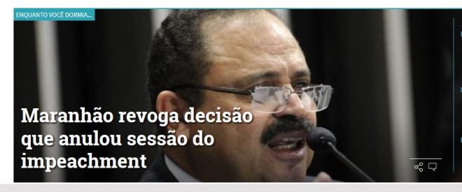 Chamada Gazeta do Povo (Curitiba), 10 maio 2016