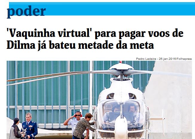 Chamada da Folha de São Paulo, 30 jun 2016