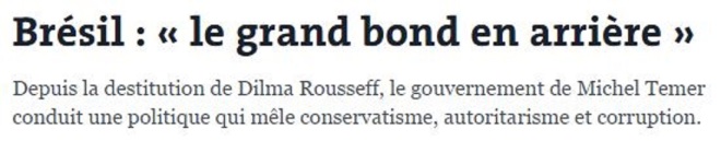Chamada do jornal Le Monde, 8 dez° 2016