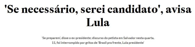 Chamada do Estadão, 11 jan° 2017